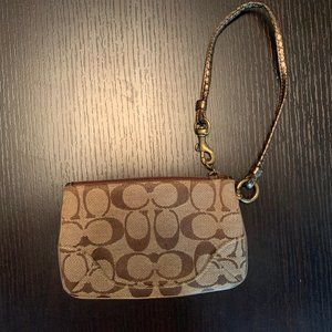 Classic Brown Coach Wristlet